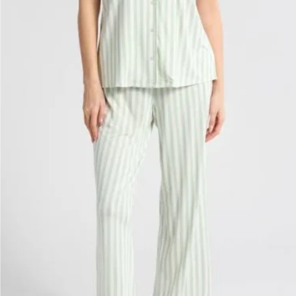 New with tags - Nordstrom Light Green Striped Pajama Set